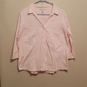 $18- Dana Buchman- Pink Business Button Down